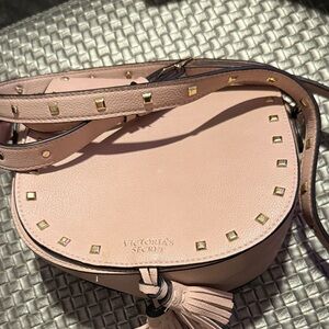 Victoria's Secret Pink Crossbody Bag with Gold Studs